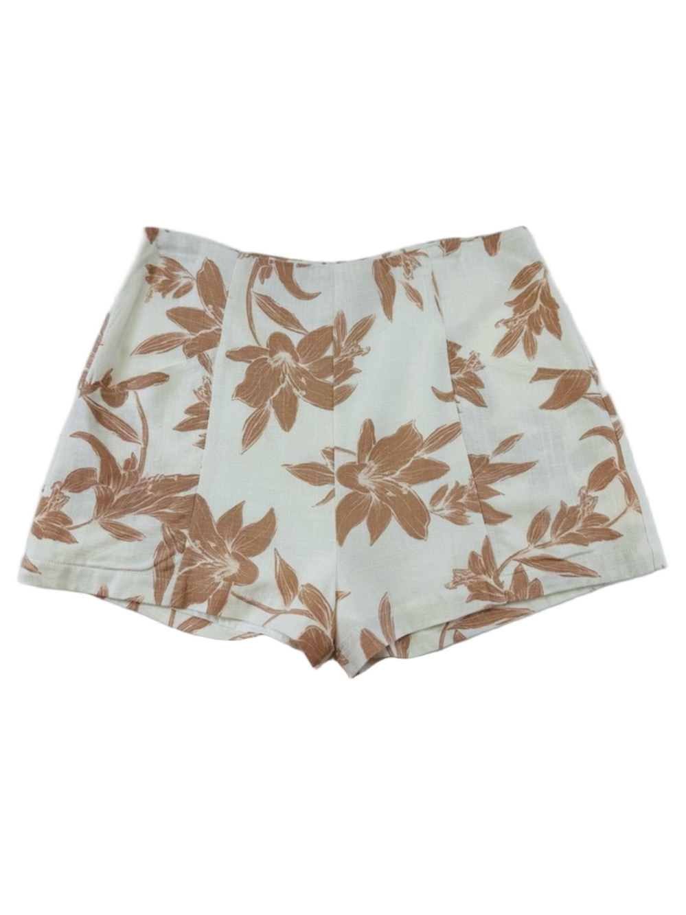Sage The Label womens shorts Size Large orchid print High waisted linen blend